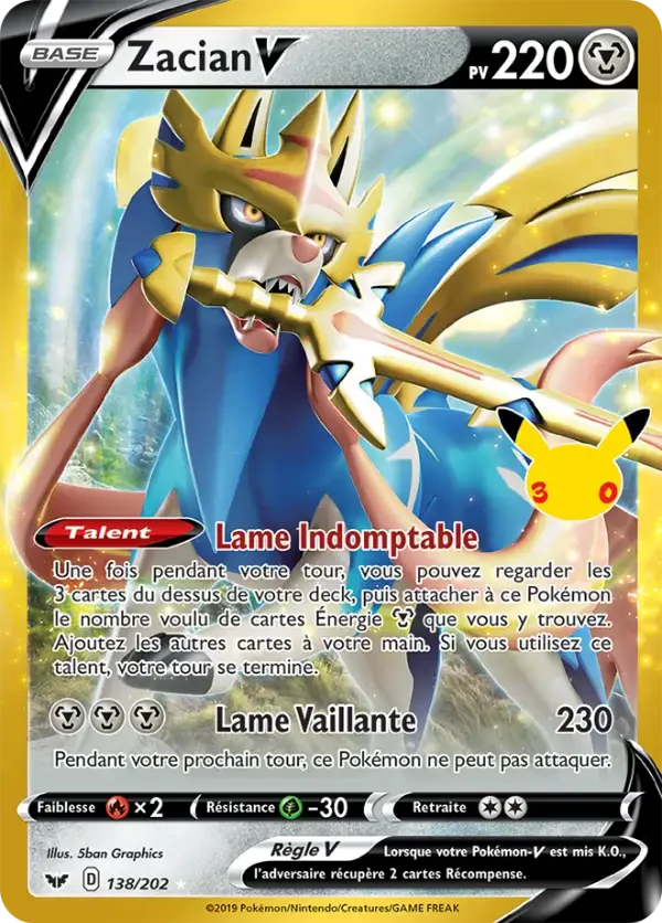 Carte Pokémon Zacian-V 028