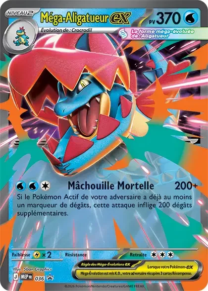 Carte Pokémon Méga-Aligatueur-ex 036/111 – MEP Black Star Promos