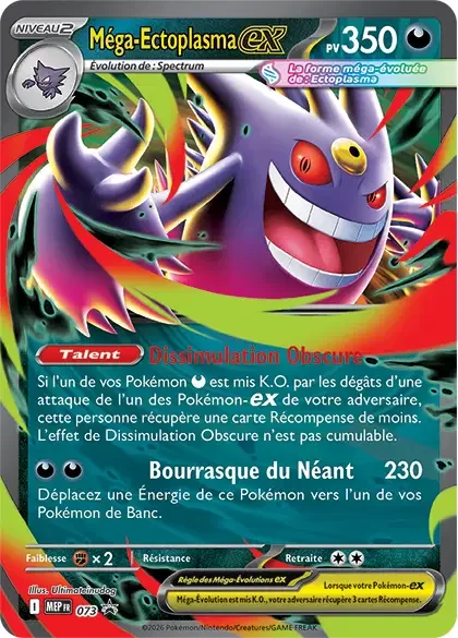 Carte Pokémon Méga-Ectoplasma-ex 073/111 – MEP Black Star Promos