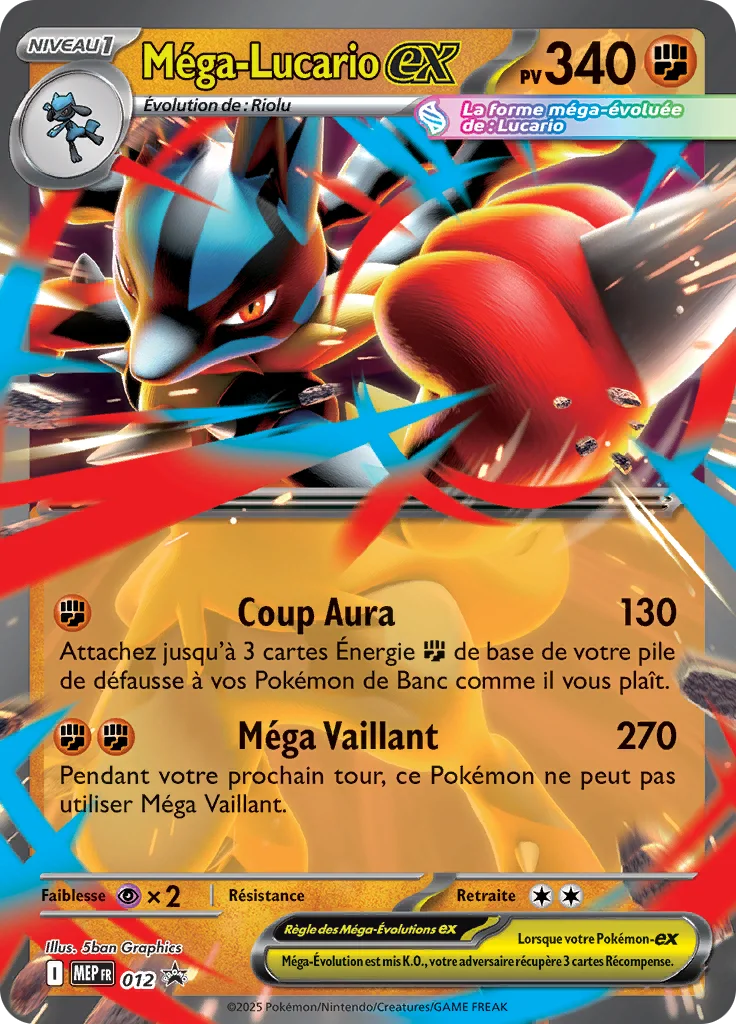 Carte Pokémon Méga-Lucario-ex 012/111 – MEP Black Star Promos