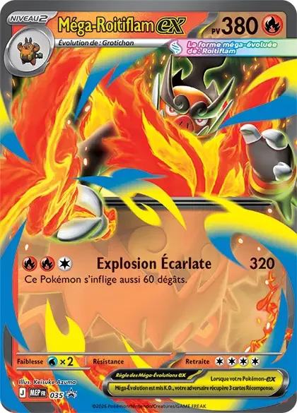Carte Pokémon Méga-Roitiflam-ex 035/111