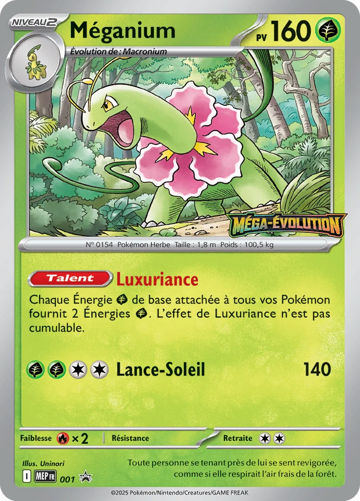 Carte Pokémon Méganium 001/111