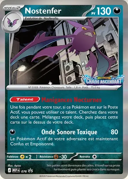 Carte Pokémon Nostenfer 076/111 – MEP Black Star Promos