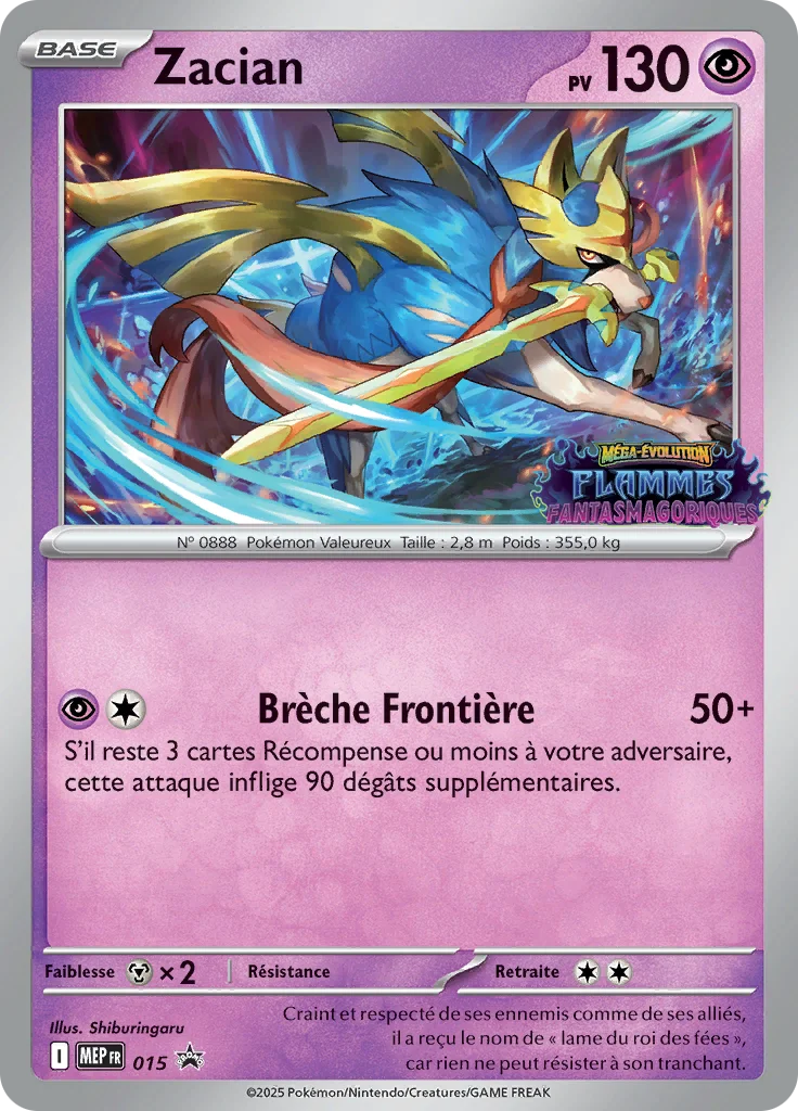 Carte Pokémon Zacian 015/111 – MEP Black Star Promos